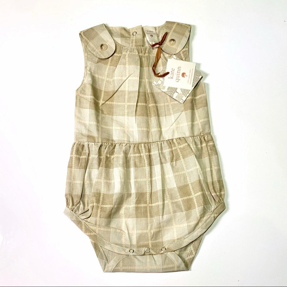 NWT Kate Quinn Plaid Button Romper